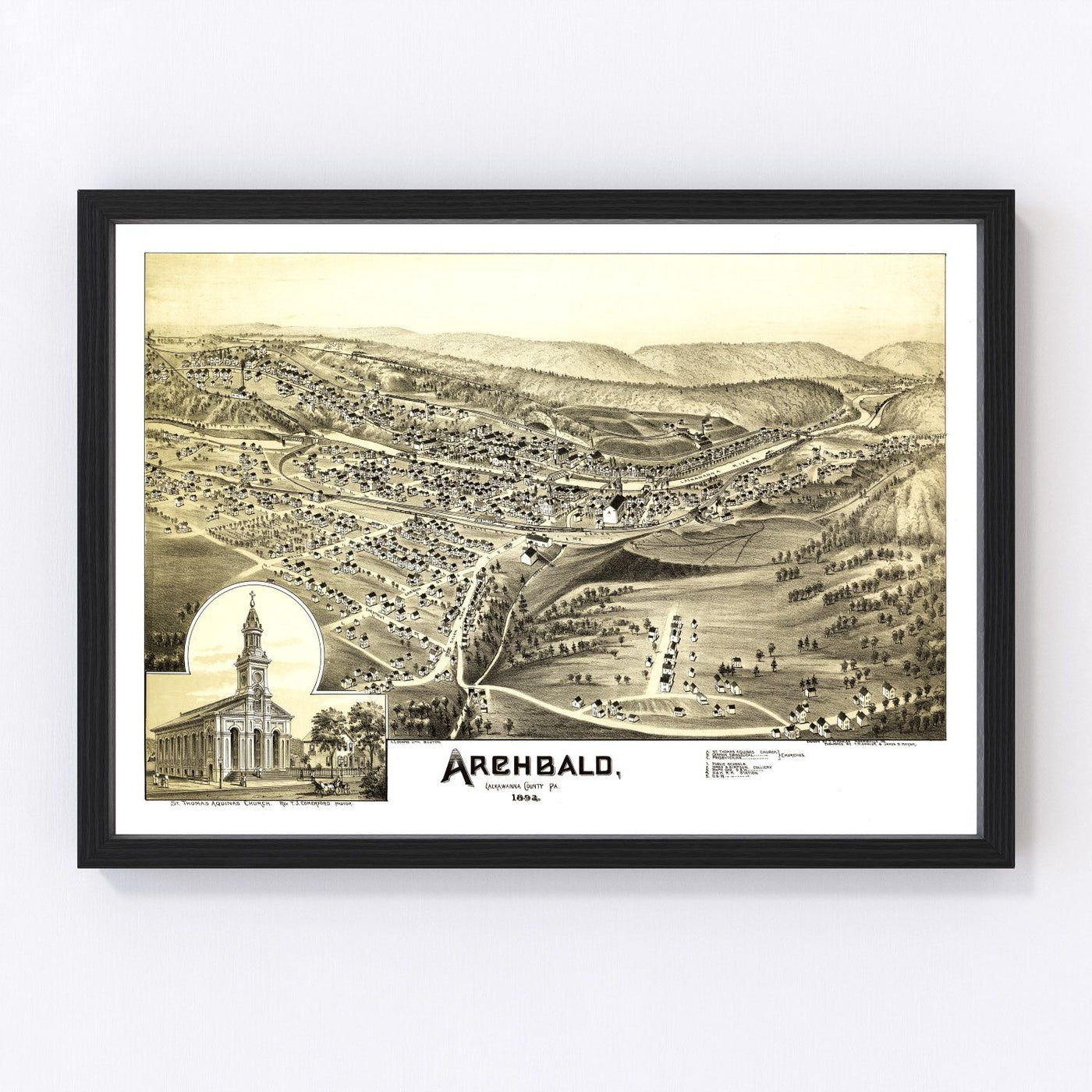 Archbald Vintage Map 1892