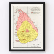 Sri Lanka Vintage Map 1862