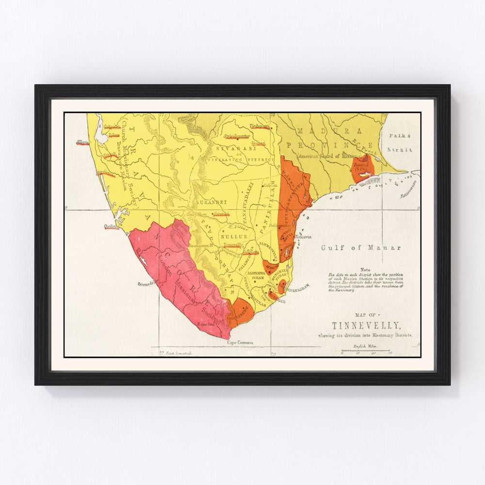 Tirunelveli Vintage Map 1862