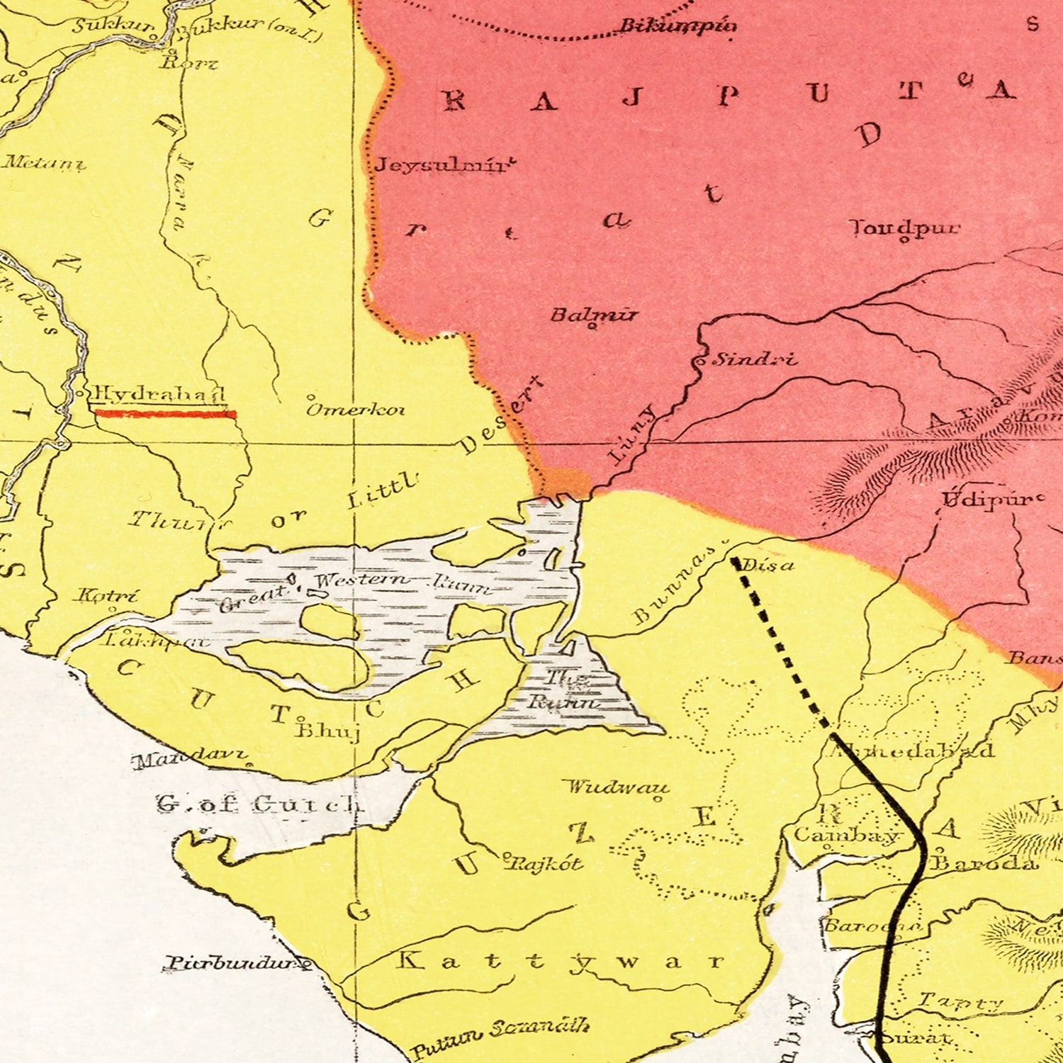Restored historic details from the 1862 city map of Bombay