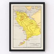 Sierra Leone Vintage Map 1862