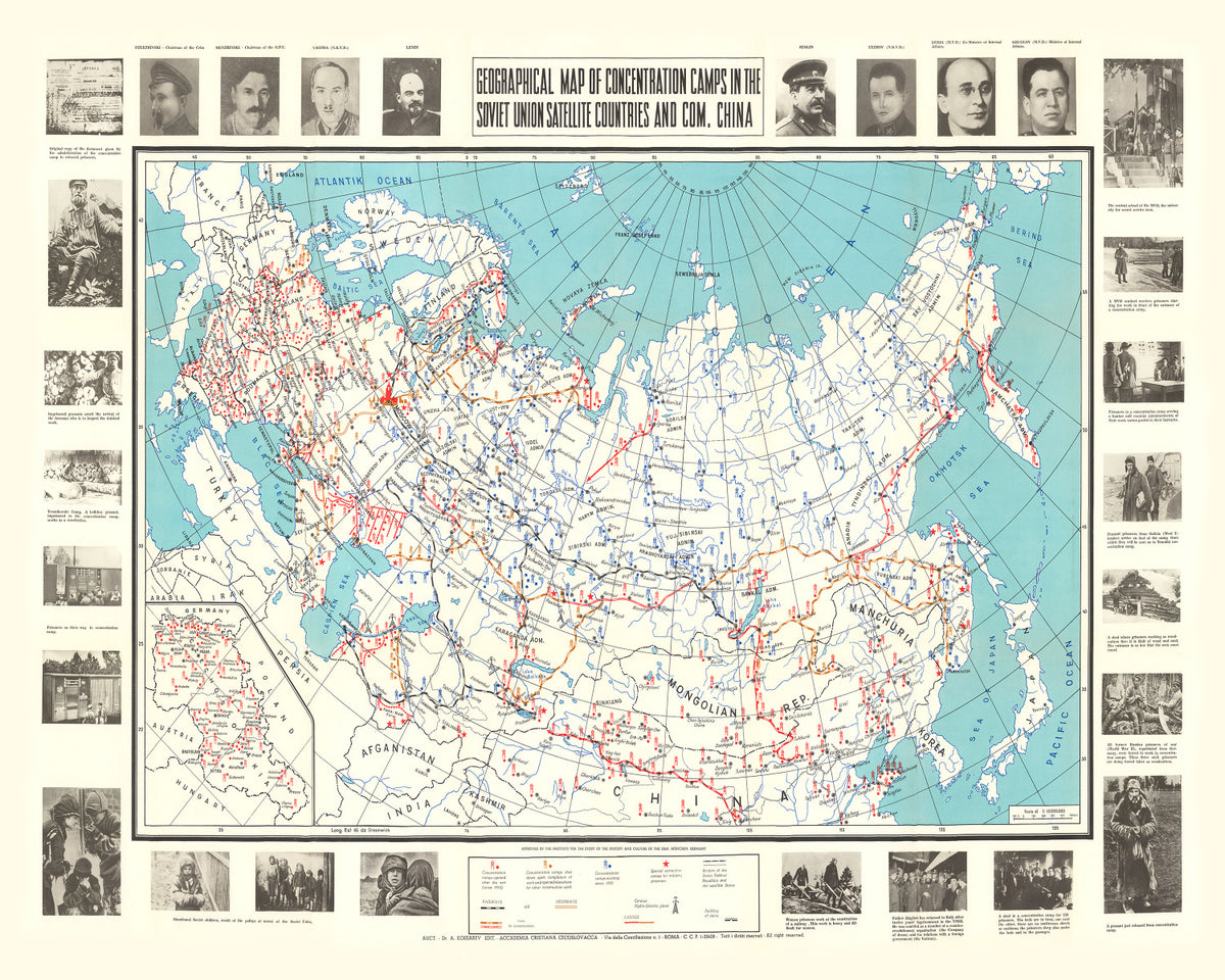 Preview of Vintage Map of Concentration Camps, 1945