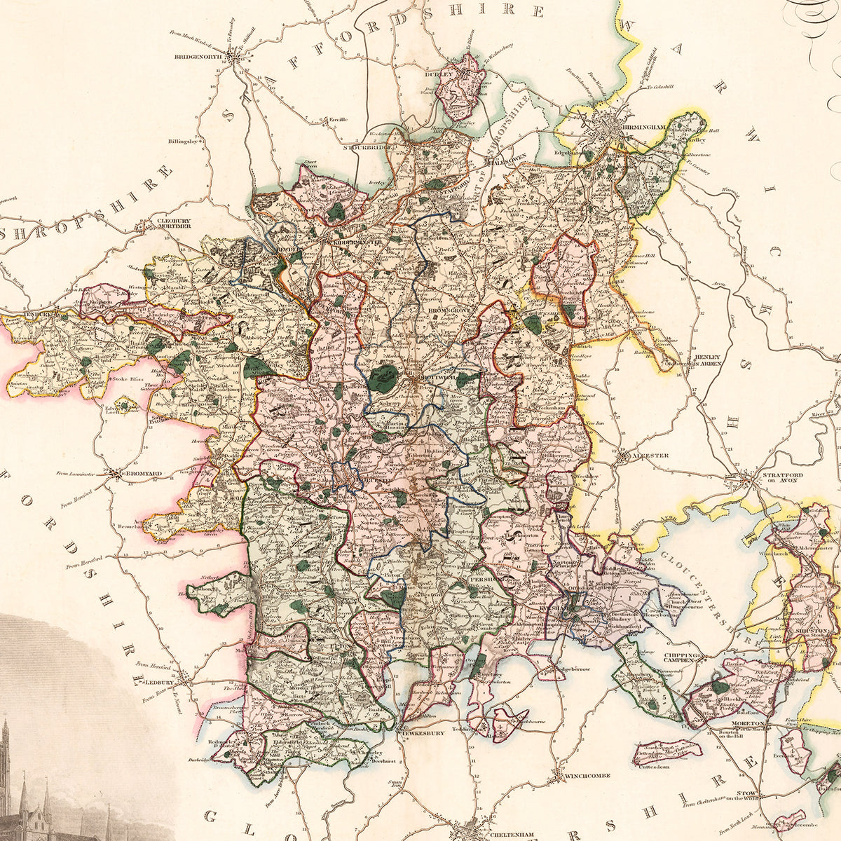 Restored historic details from the 1830 region map of County