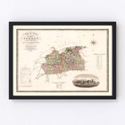 Surrey England Vintage Map 1829