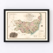 Suffolk England Vintage Map 1831