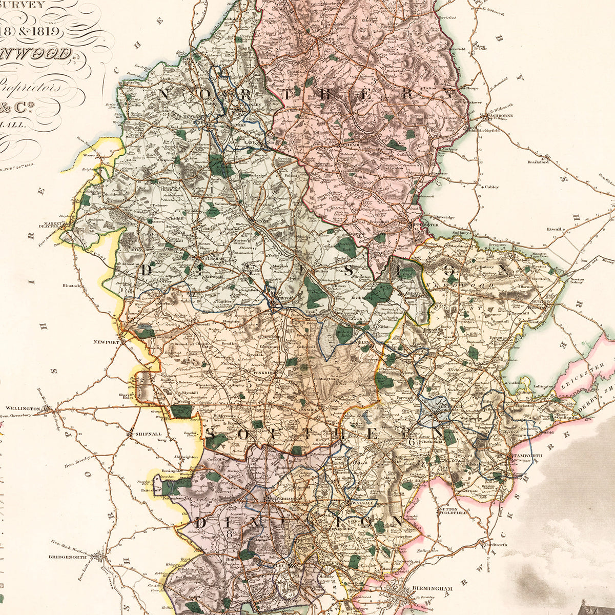 Restored historic details from the 1830 region map of County