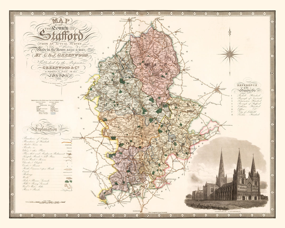 Preview of Vintage Map of Stafford England, 1830