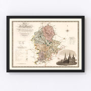 Stafford England Vintage Map 1830