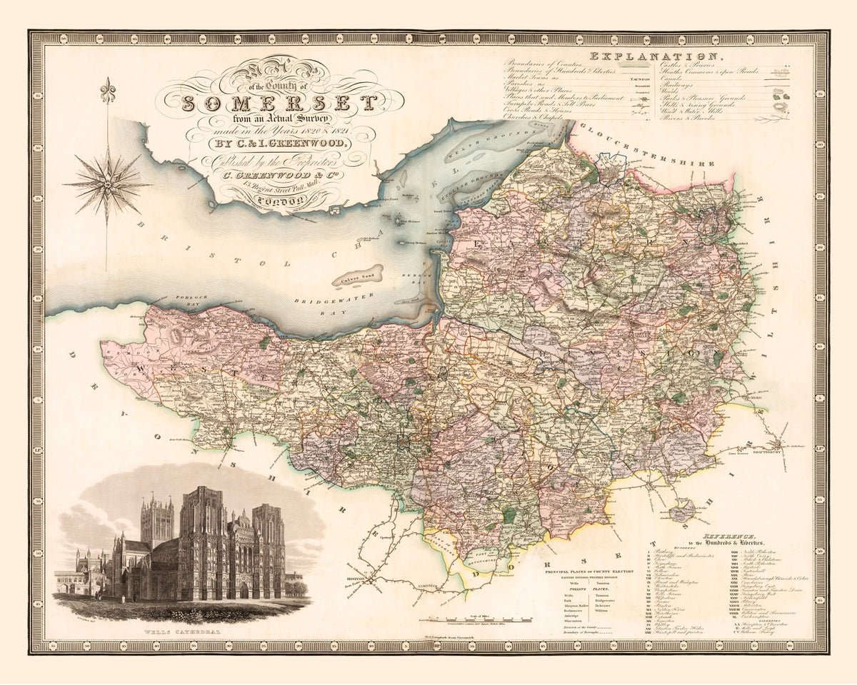 Preview of Vintage Map of Somerset England, 1829