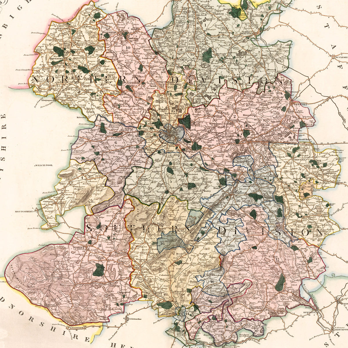 Restored historic details from the 1830 region map of County