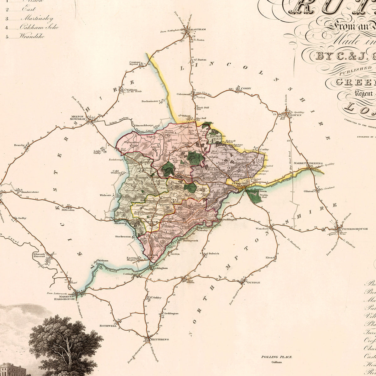 Restored historic details from the 1831 region map of County