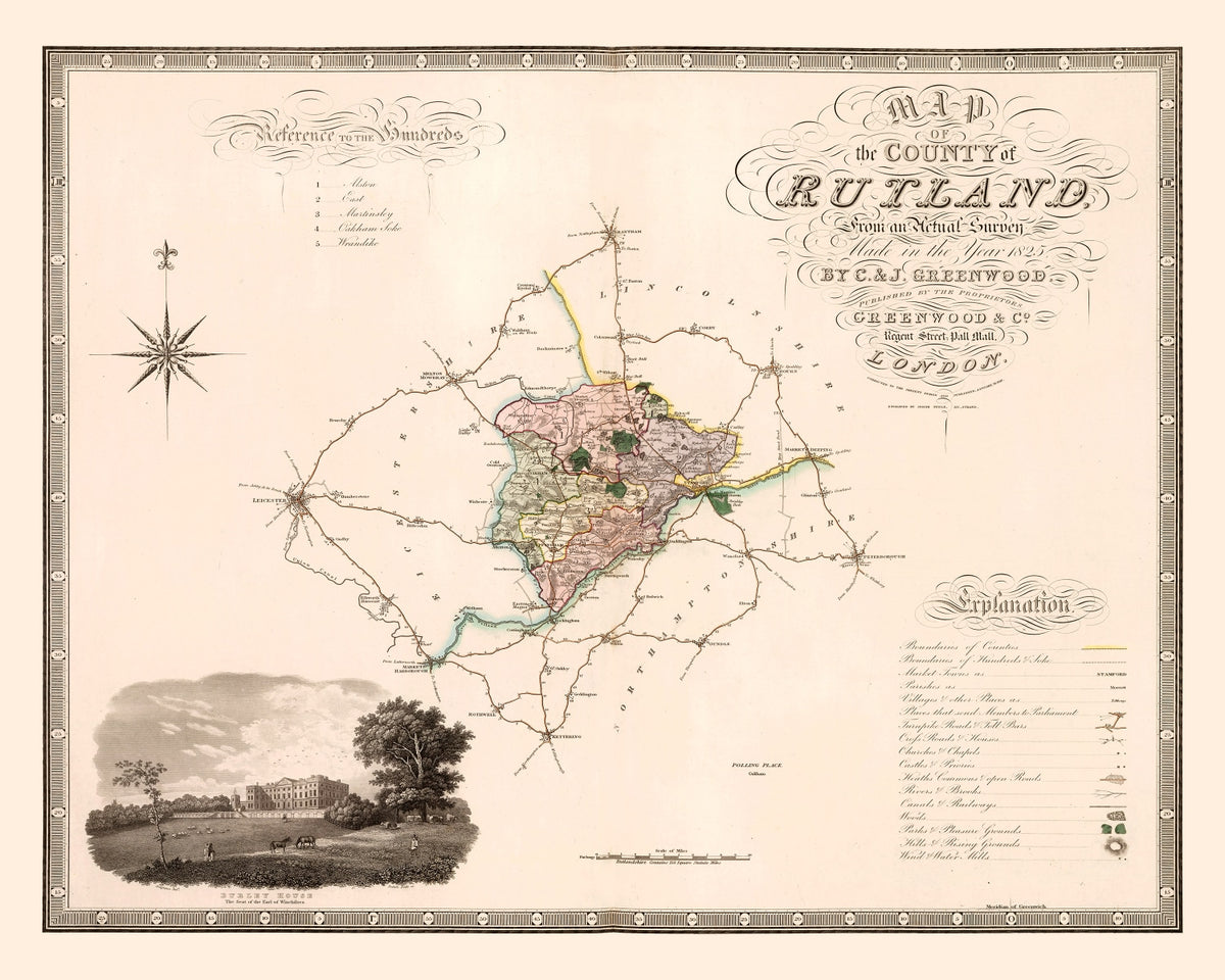 Preview of Vintage Map of Rutland England, 1831