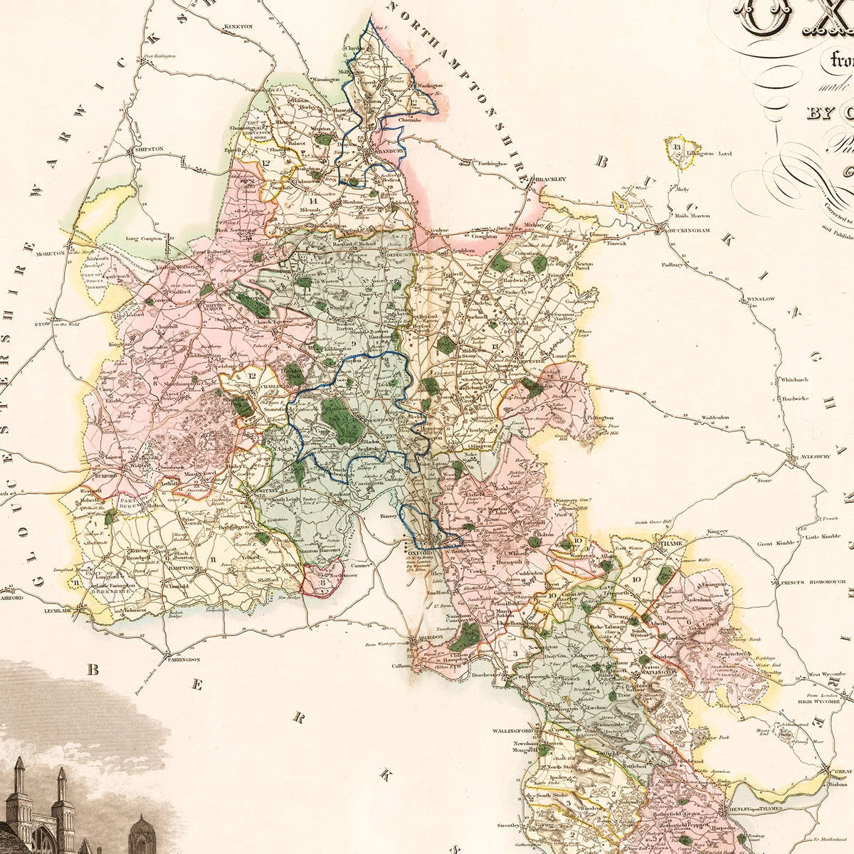 Restored historic details from the 1834 region map of County