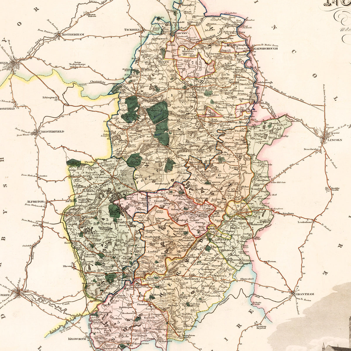 Restored historic details from the 1831 region map of County