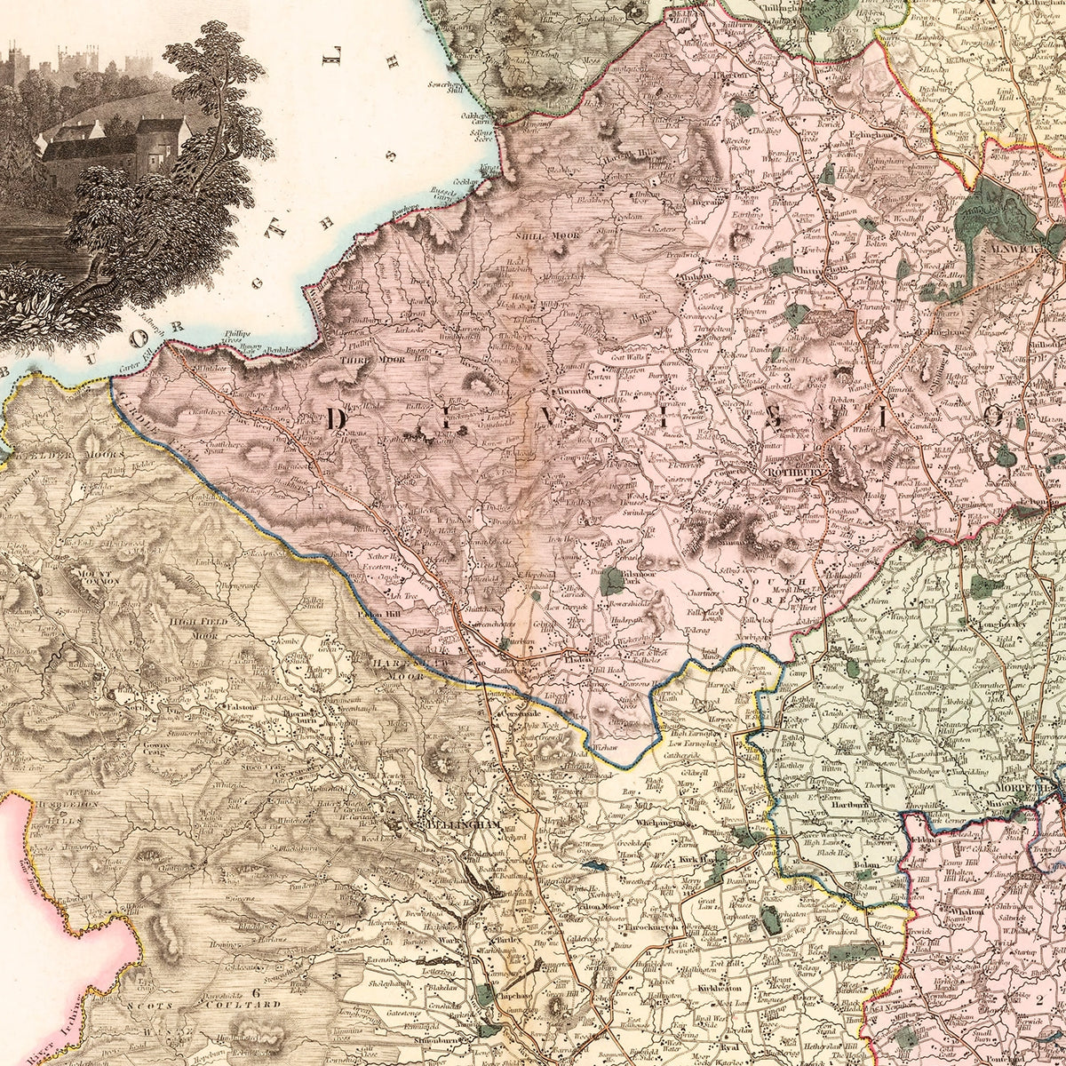 Restored historic details from the 1831 region map of County