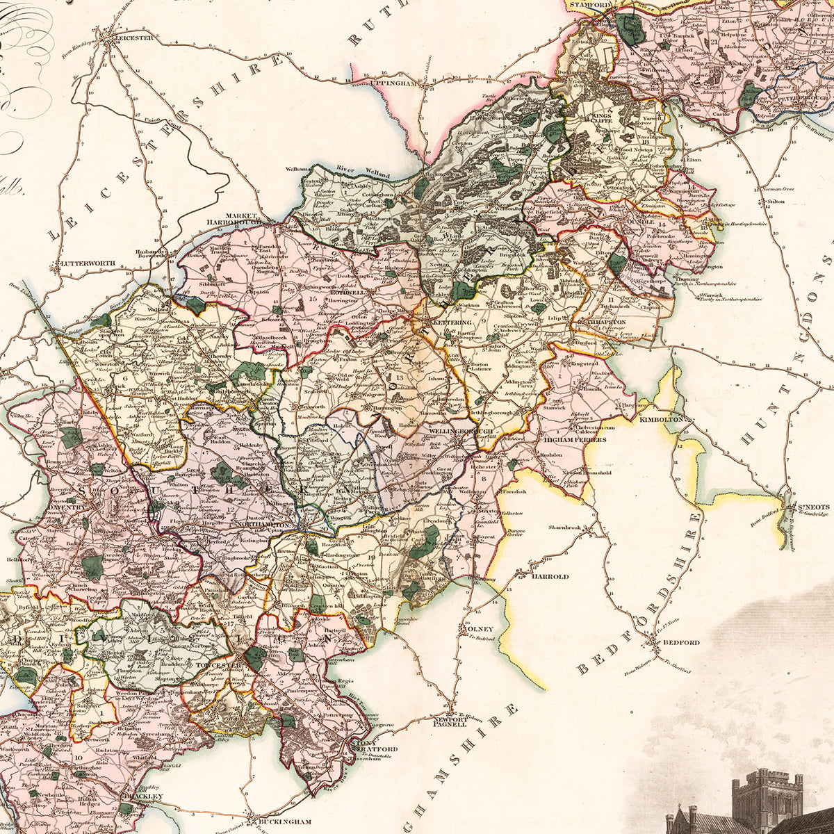 Restored historic details from the 1830 region map of County