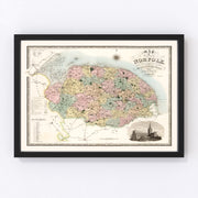 Norfolk England Vintage Map 1834