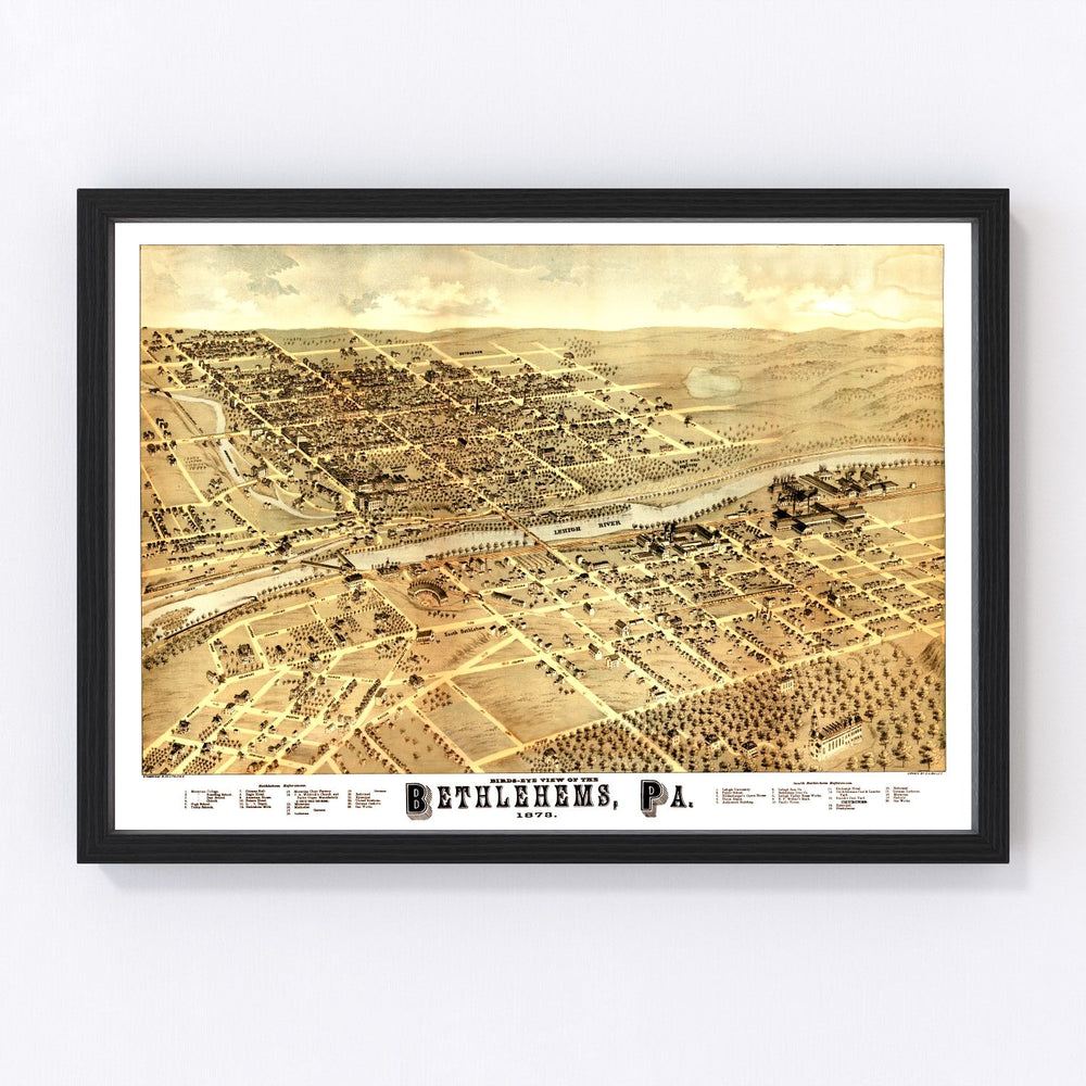 Bethlehem Vintage Map 1878