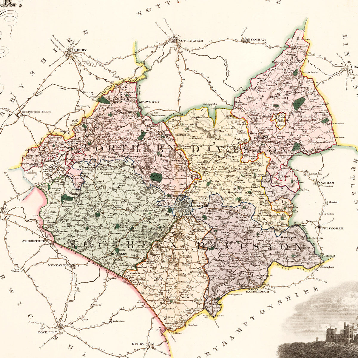 Restored historic details from the 1830 region map of County