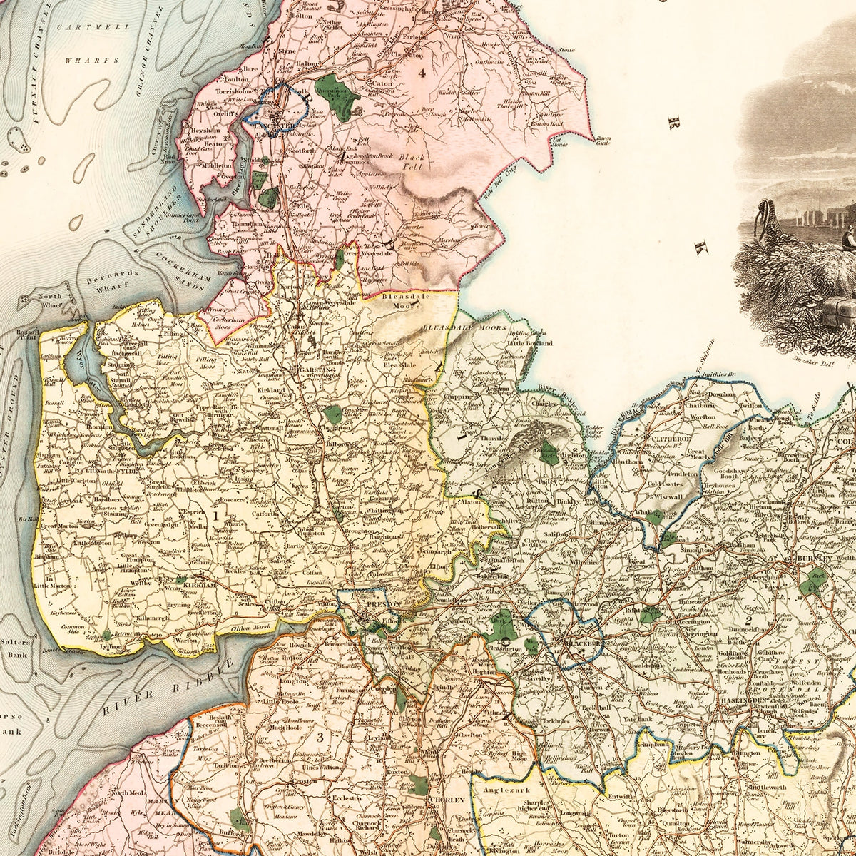 Restored historic details from the 1830 region map of County