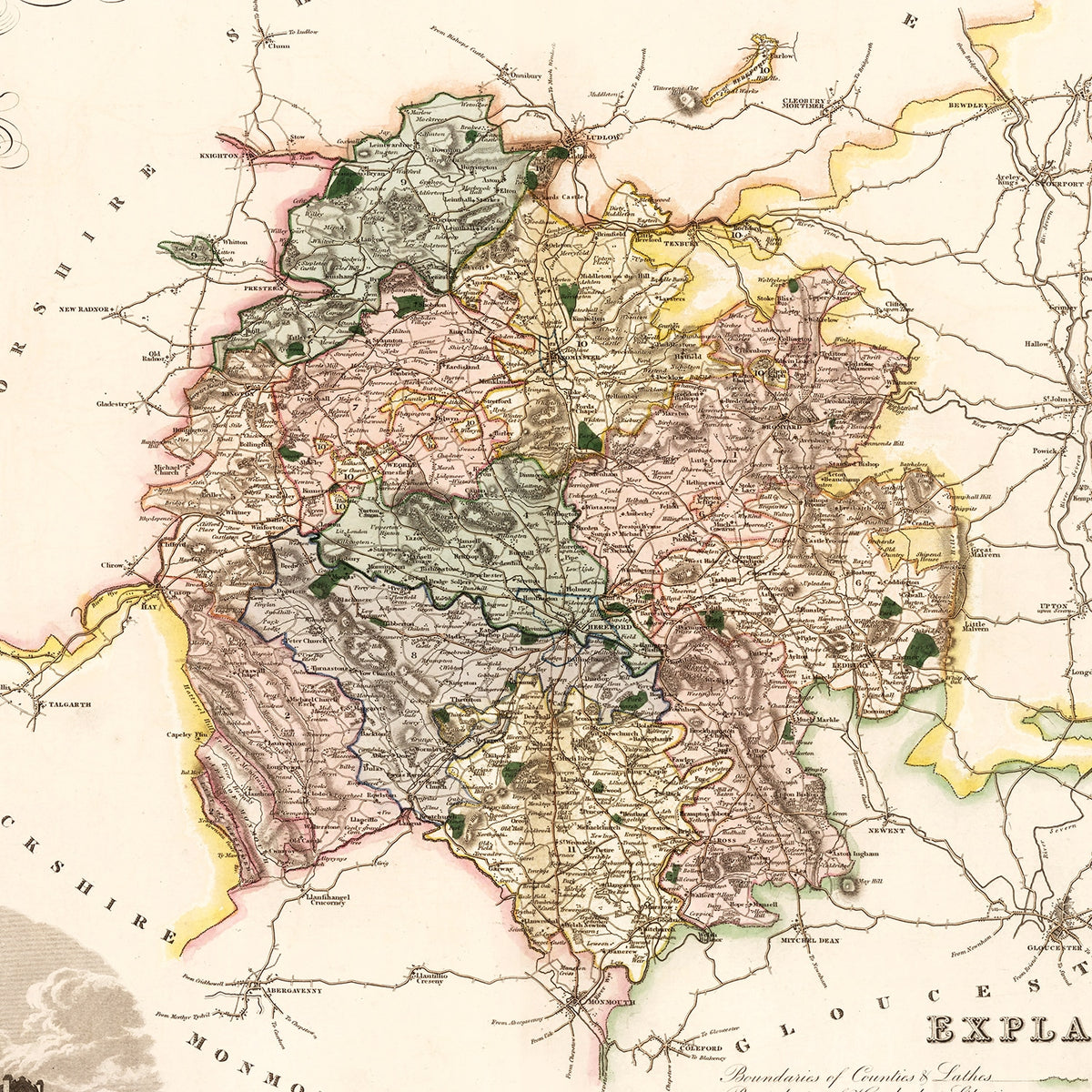 Restored historic details from the 1831 region map of County