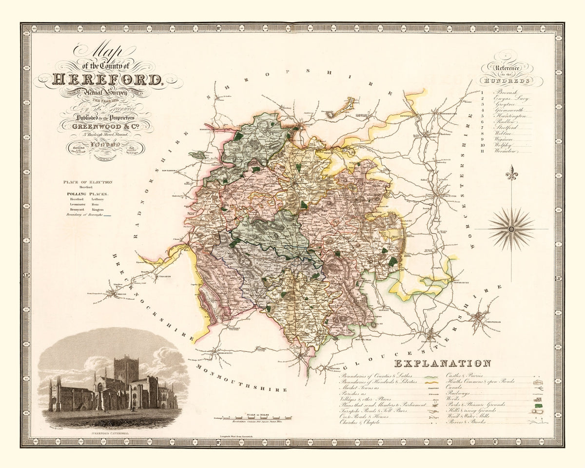 Preview of Vintage Map of Hereford England, 1831