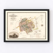Hereford England Vintage Map 1831