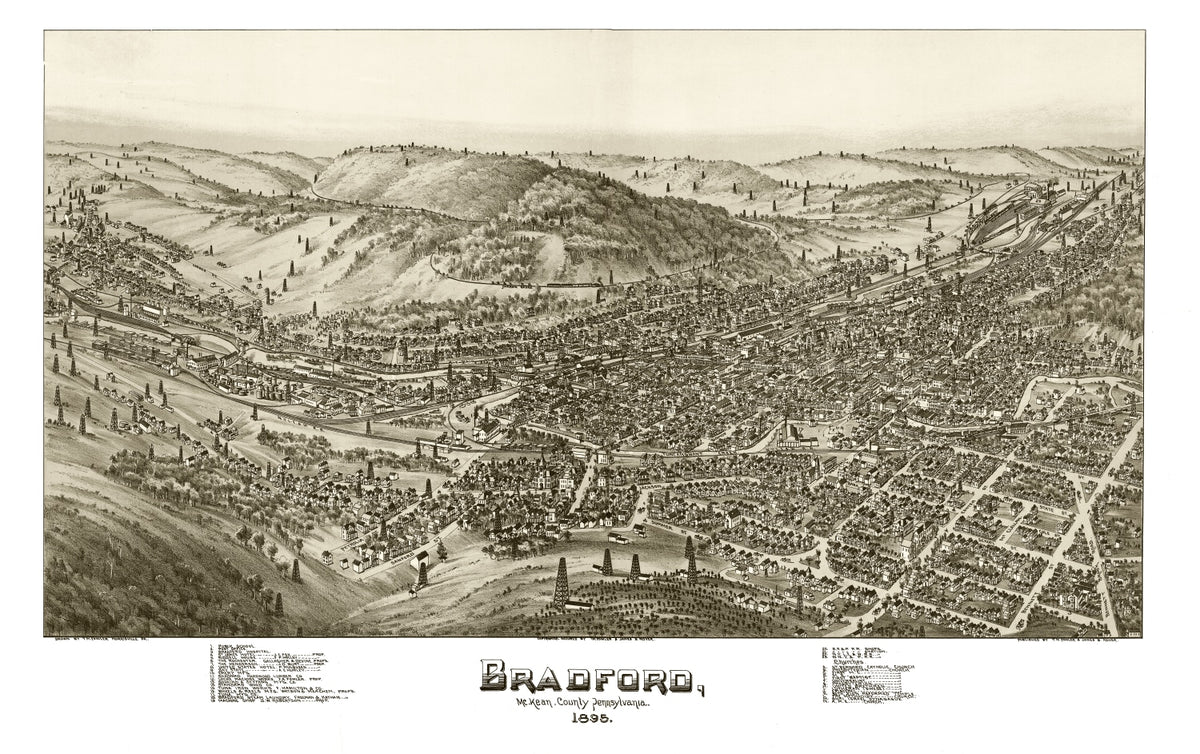 Preview of Vintage Map of Bradford, Pennsylvania 1895