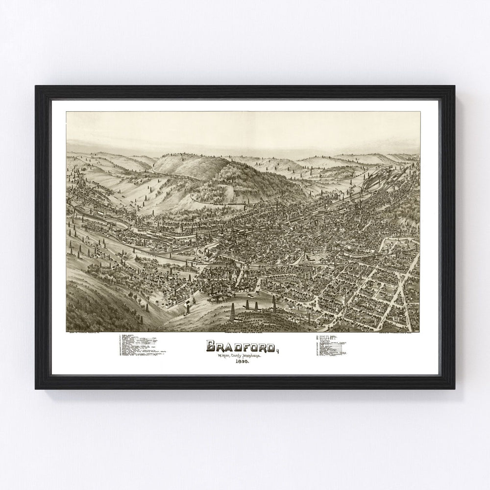 Bradford Vintage Map 1895