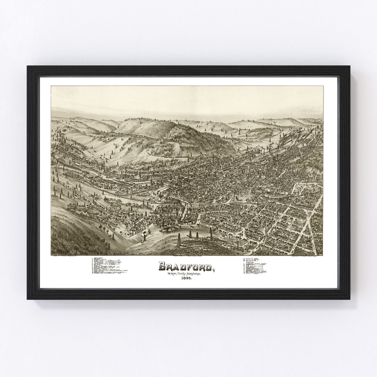 Bradford Vintage Map 1895