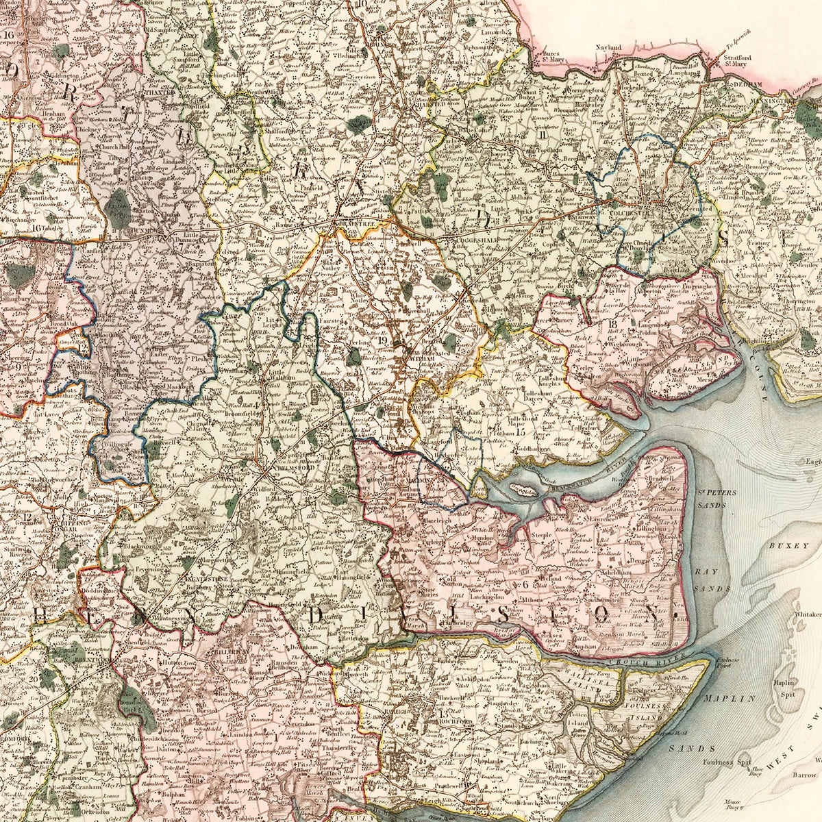 Restored historic details from the 1831 region map of County