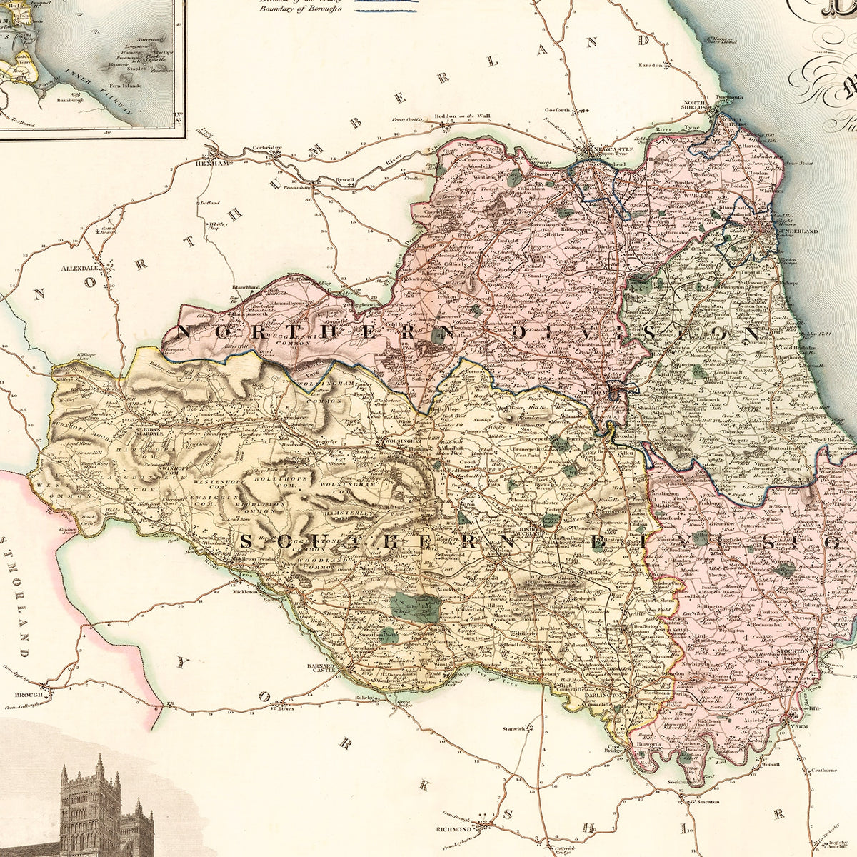 Restored historic details from the 1831 region map of County