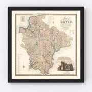 Devon England Vintage Map 1829