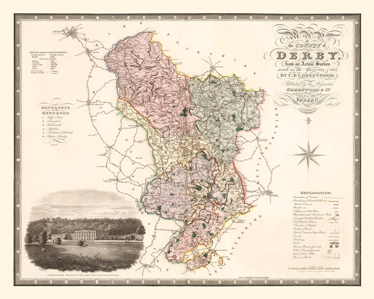 Preview of Vintage Map of Derby England, 1830