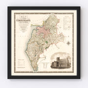 Cumberland England Vintage Map 1830