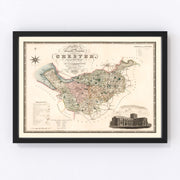 Map of the county palatine of Chester England Vintage Map 1830