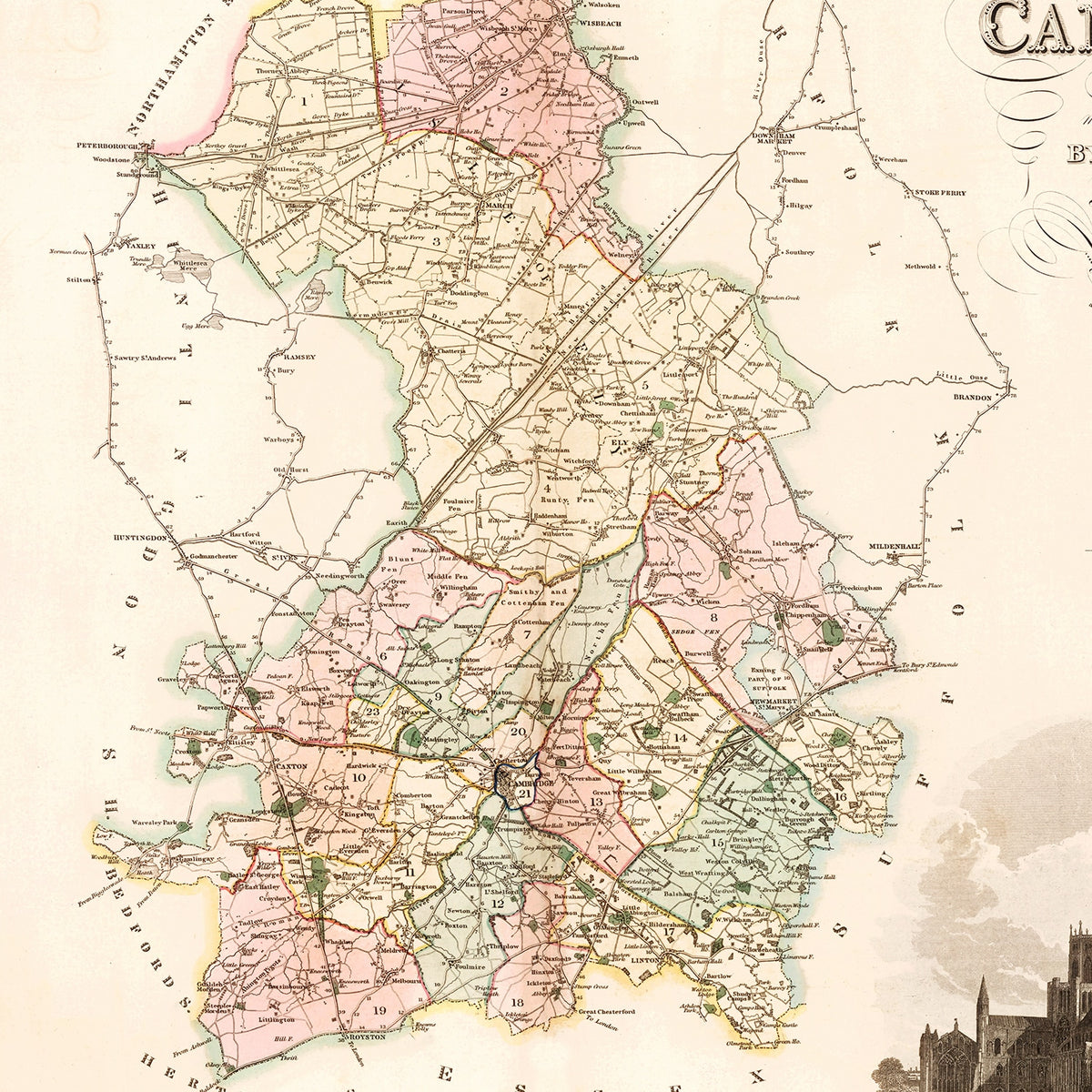 Restored historic details from the 1834 region map of County