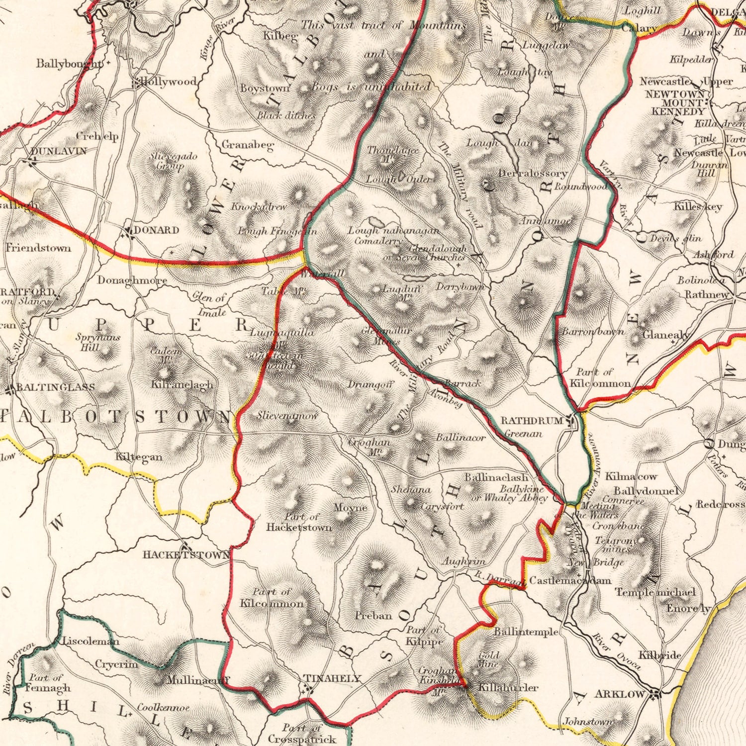 Restored historic details from the 1846 region map of County