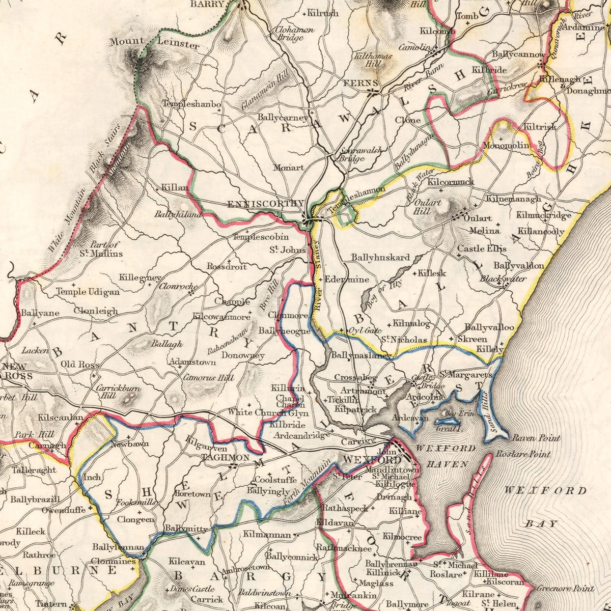 Restored historic details from the 1846 region map of County