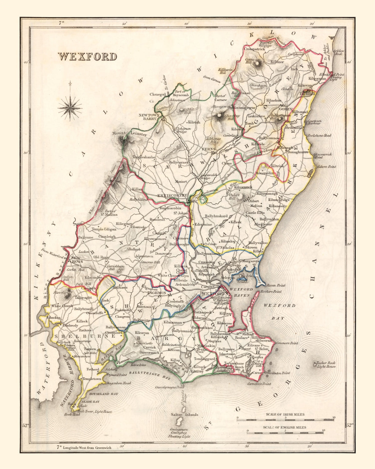 Preview of Vintage Map of Wexford County Ireland, 1846
