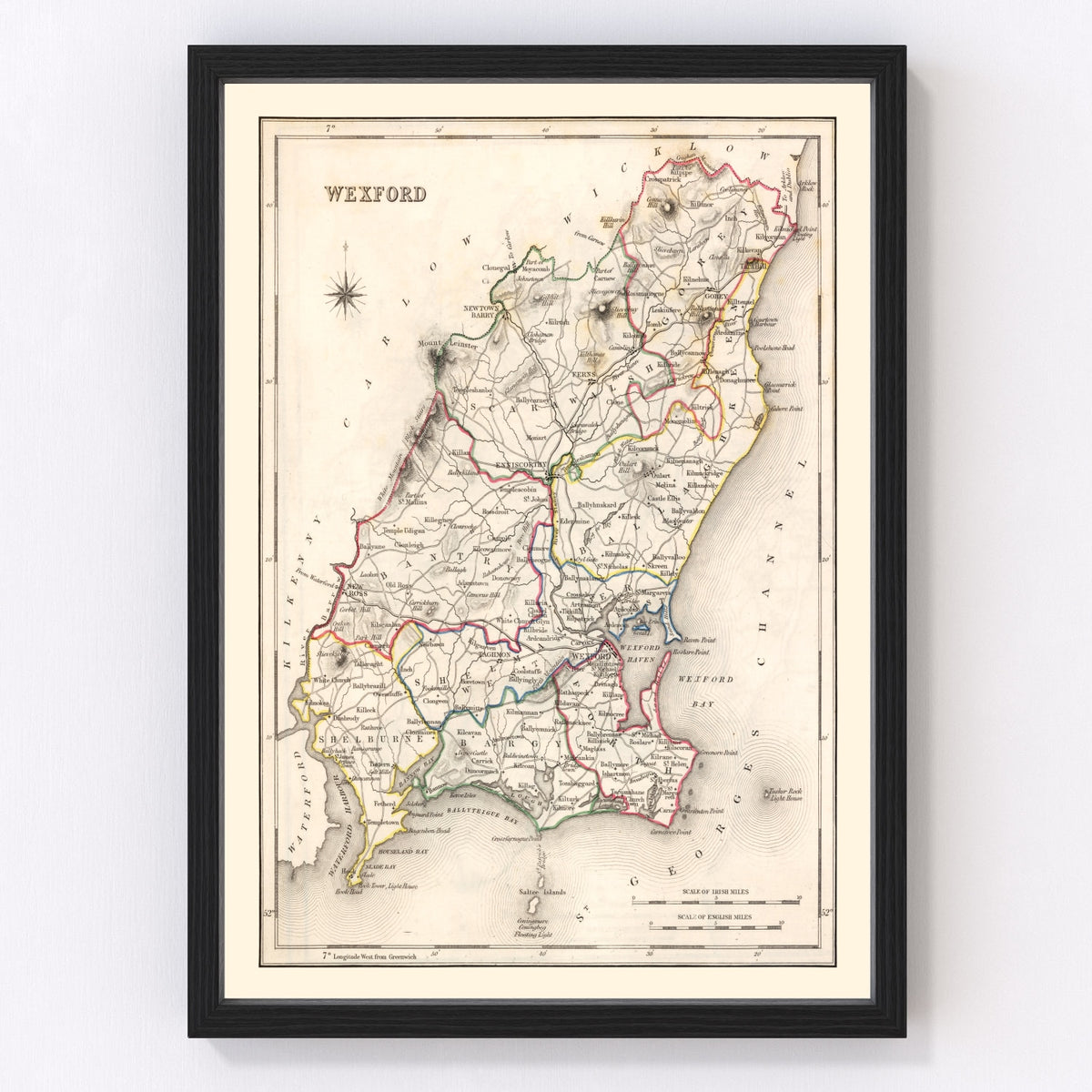 Wexford County Ireland Vintage Map 1846