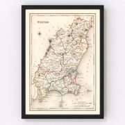 Wexford County Ireland Vintage Map 1846