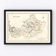 Westmeath County Ireland Vintage Map 1846