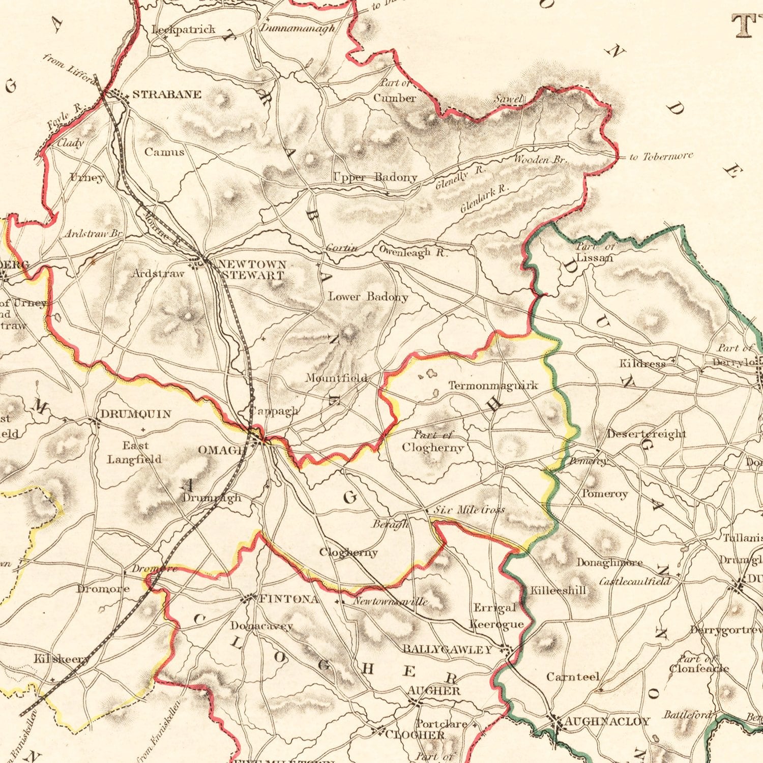 Restored historic details from the 1846 region map of County