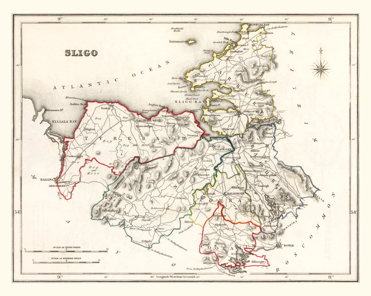 Preview of Vintage Map of Sligo County Ireland, 1846