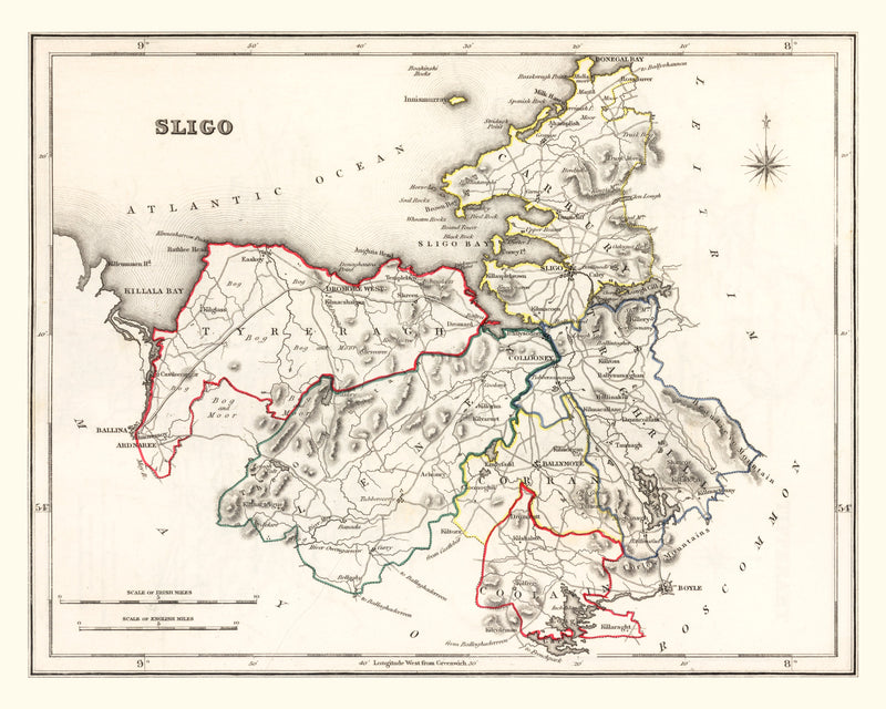 Size comparison using Vintage Map of Sligo County Ireland, 1846