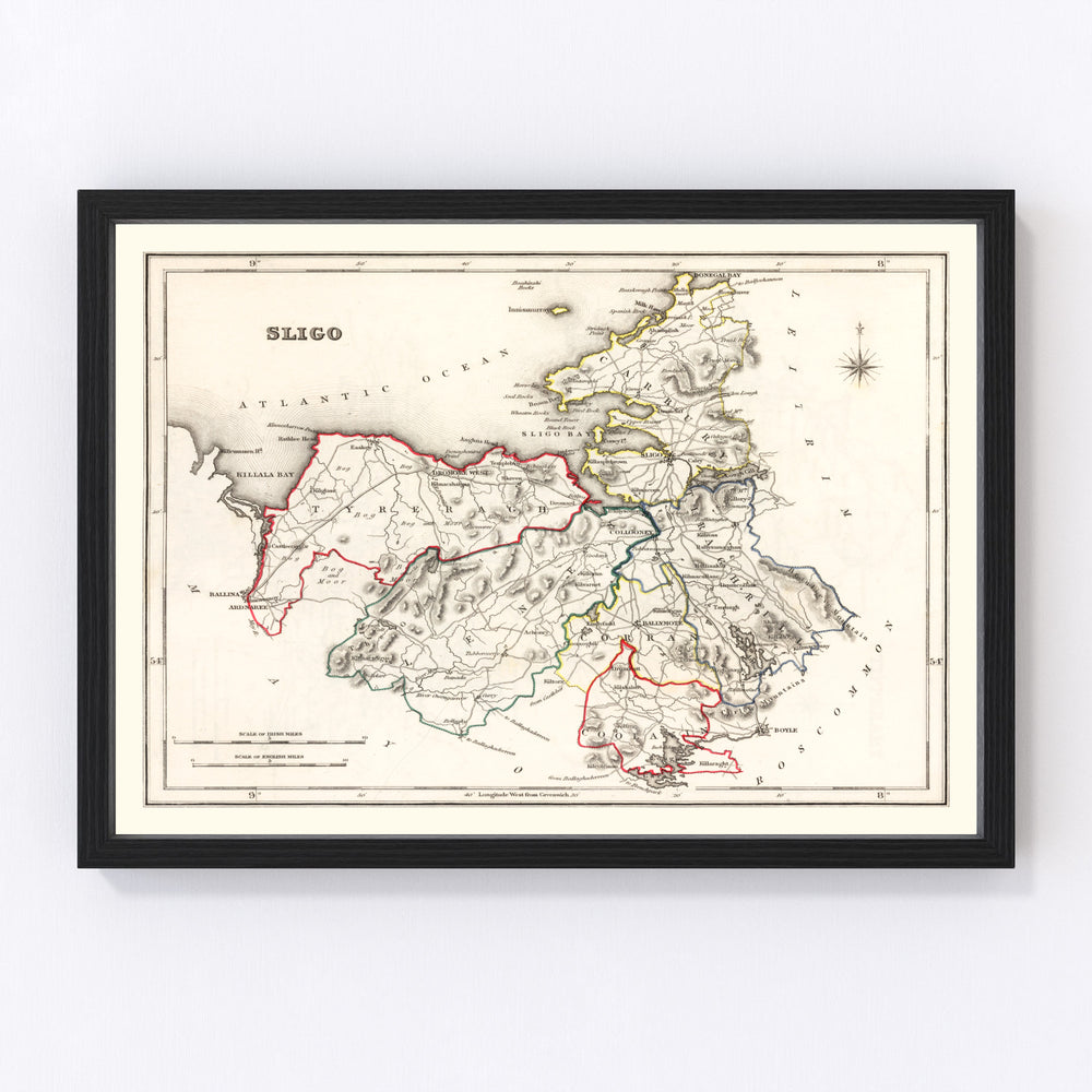 Sligo County Ireland Vintage Map 1846