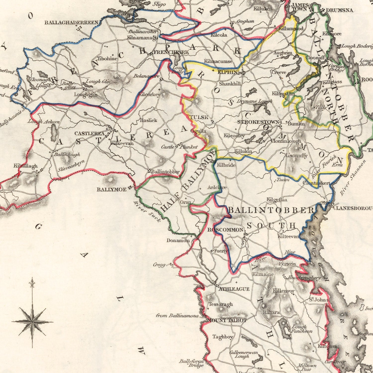 Restored historic details from the 1846 region map of County