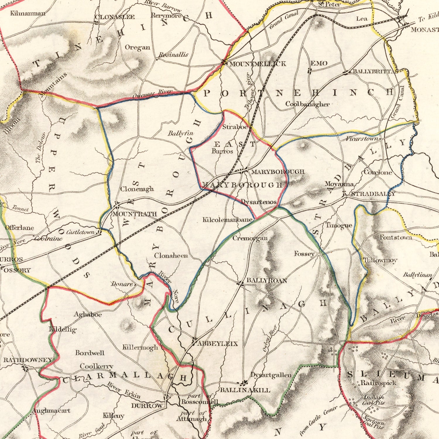 Restored historic details from the 1846 region map of County