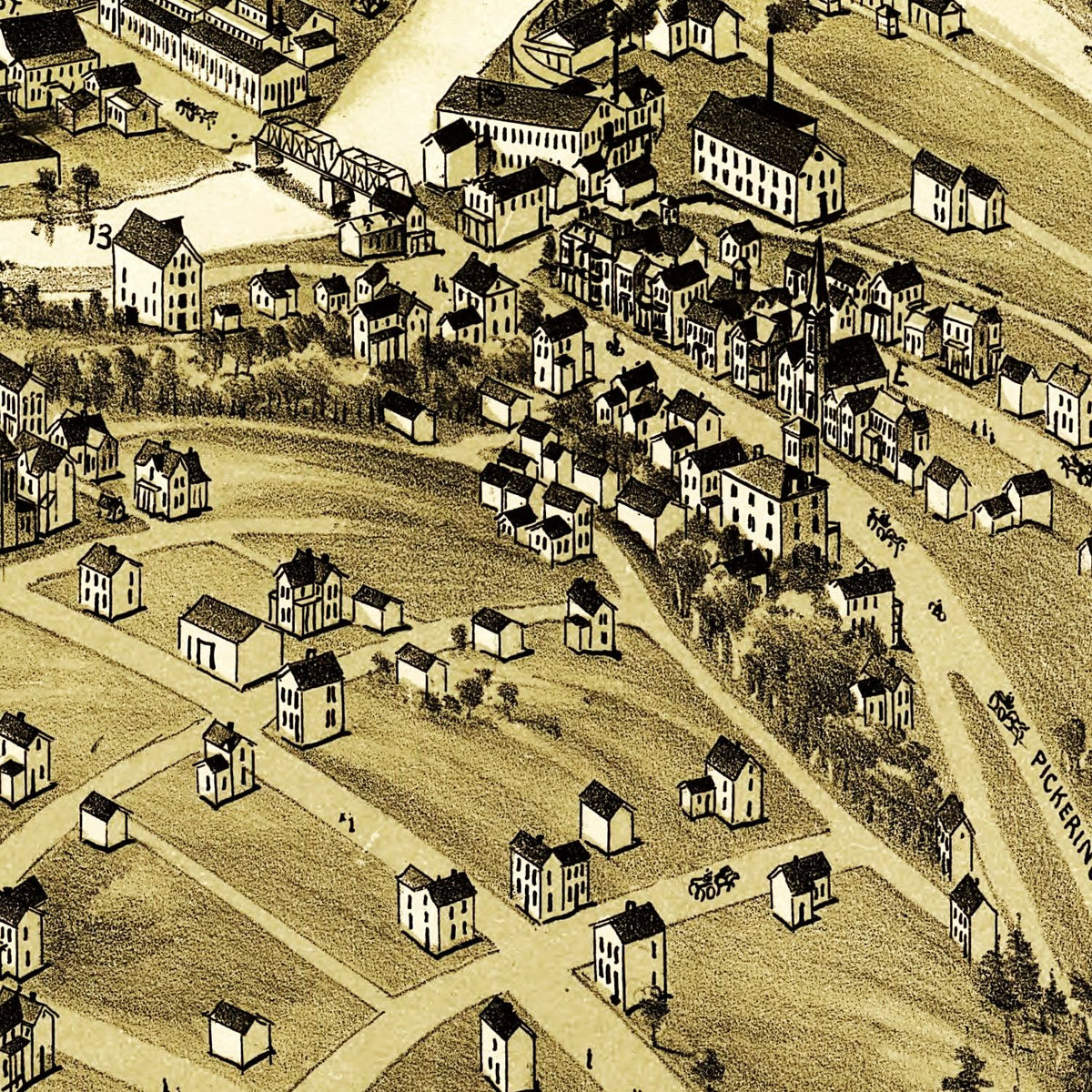 Restored historic details from the 1895 city map of Brookville, Pennsylvania